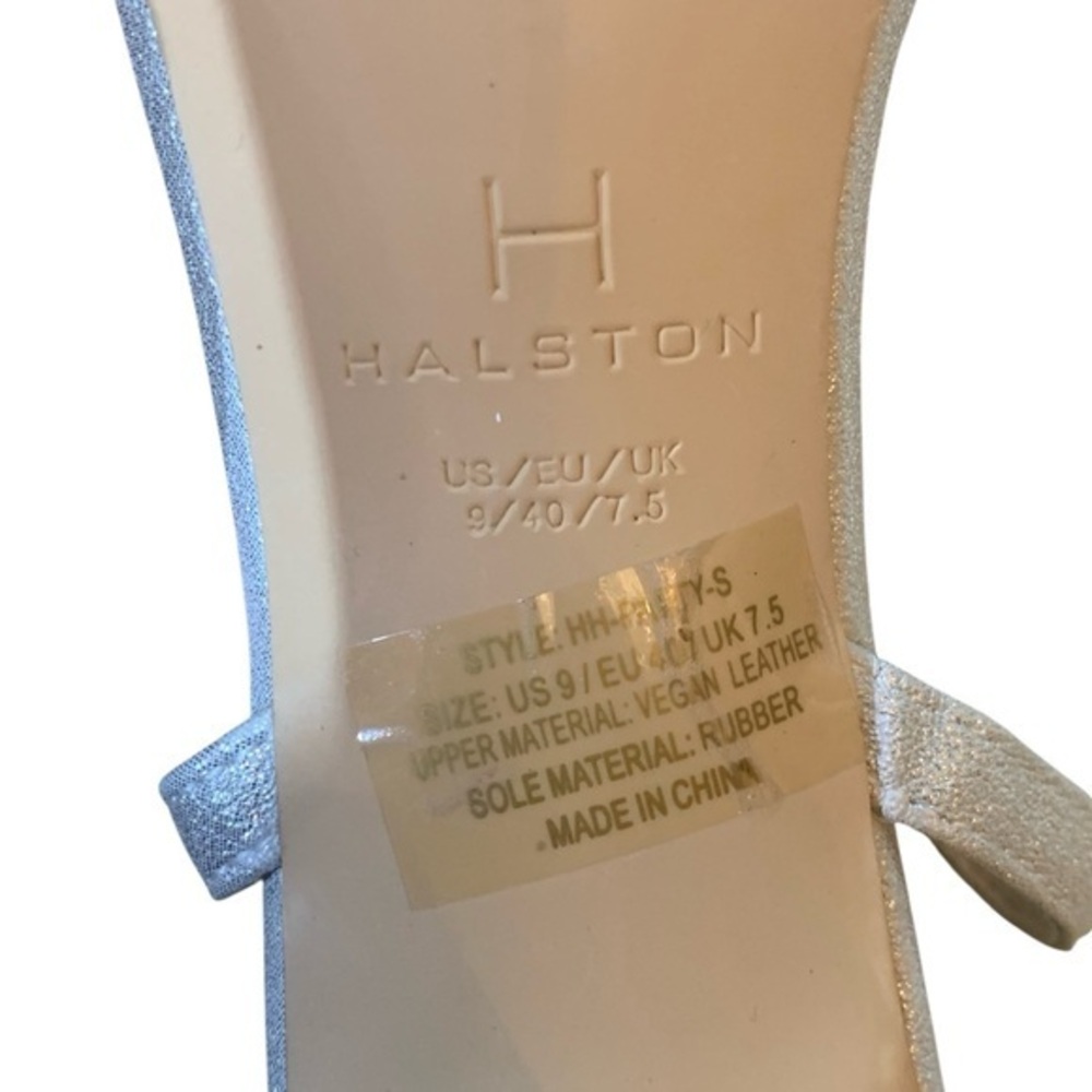 Halston silver Rhinestone ankle strap open toe Heels size 9 - Picture 7 of 7